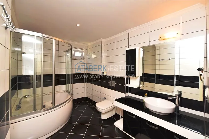 Purchase Furnished 2+1 duplex penthouse with private sauna and garage, Alanya center 14