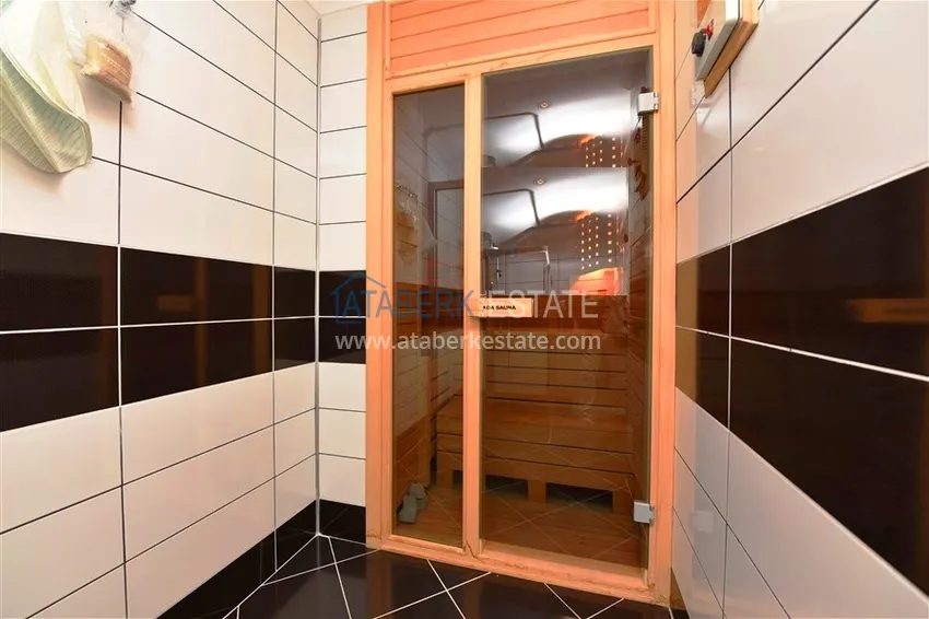 Purchase Furnished 2+1 duplex penthouse with private sauna and garage, Alanya center 19