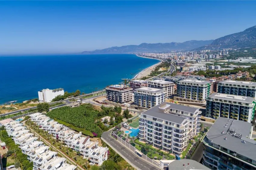 2+1 apartment with high-quality finishing and open sea views in an exclusive complex — Alanya, Kargicak 3