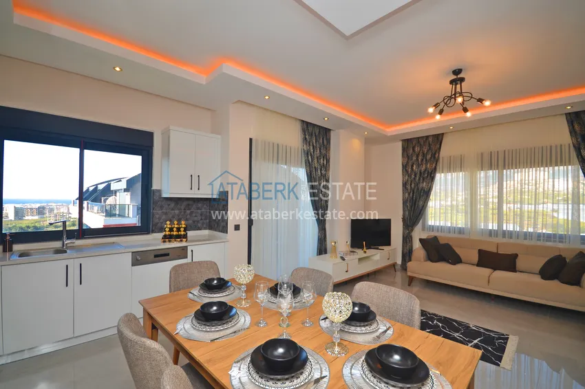 Purchase Furnished 3+1 duplex penthouse with sea view, Kargicak area - Alanya 6 