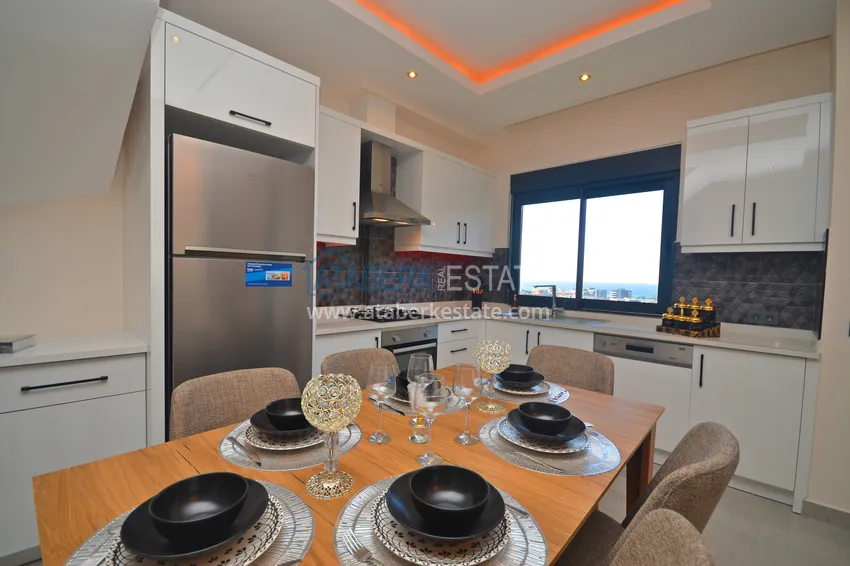 Purchase Furnished 3+1 duplex penthouse with sea view, Kargicak area - Alanya 7 