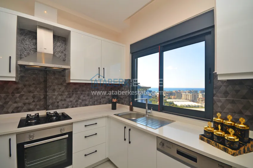 Purchase Furnished 3+1 duplex penthouse with sea view, Kargicak area - Alanya 8 