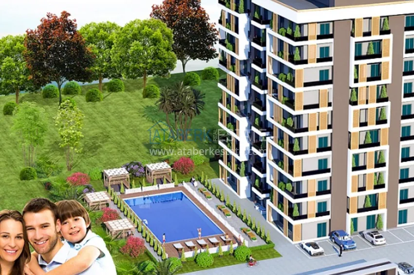 1 + 1 apartments 500 meters from the sea in an attractive area of ​​Mersin, Tej 34 