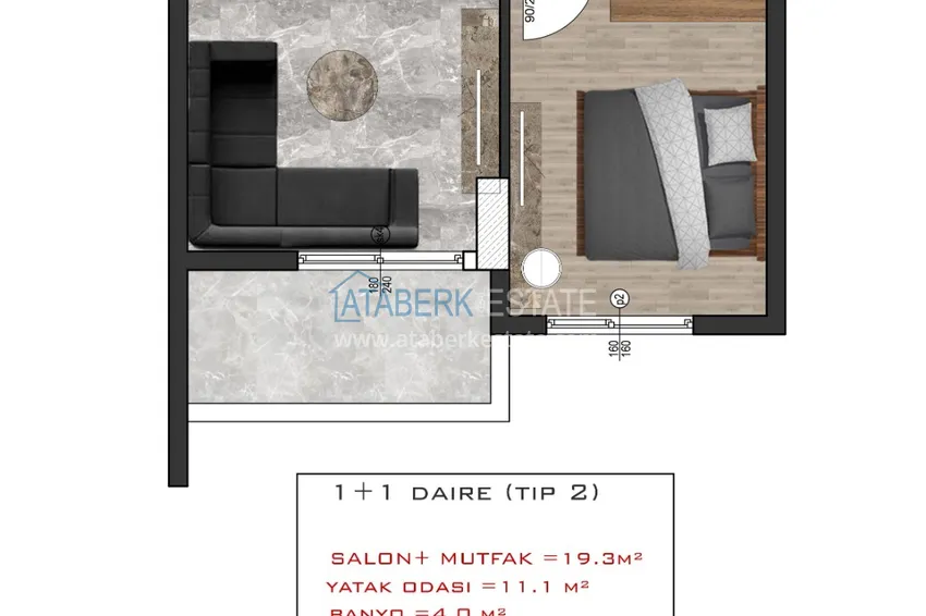 Buy cheap 1+1 apartments in Avsallar from the owner in a new building  3 