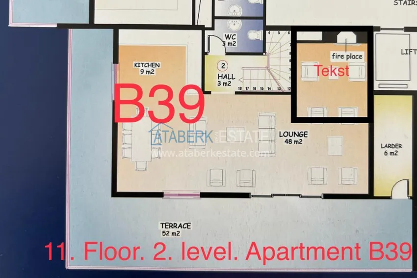 Buy cheap Stylish 3+1 panoramic penthouse with a modern interior in Alanya, Tosmur district 2