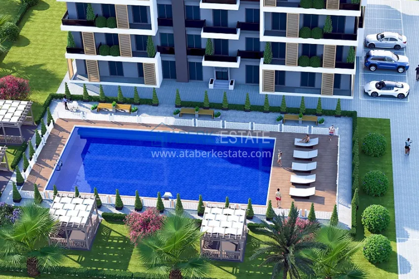 1 + 1 apartments 500 meters from the sea in an attractive area of ​​Mersin, Tej 37 
