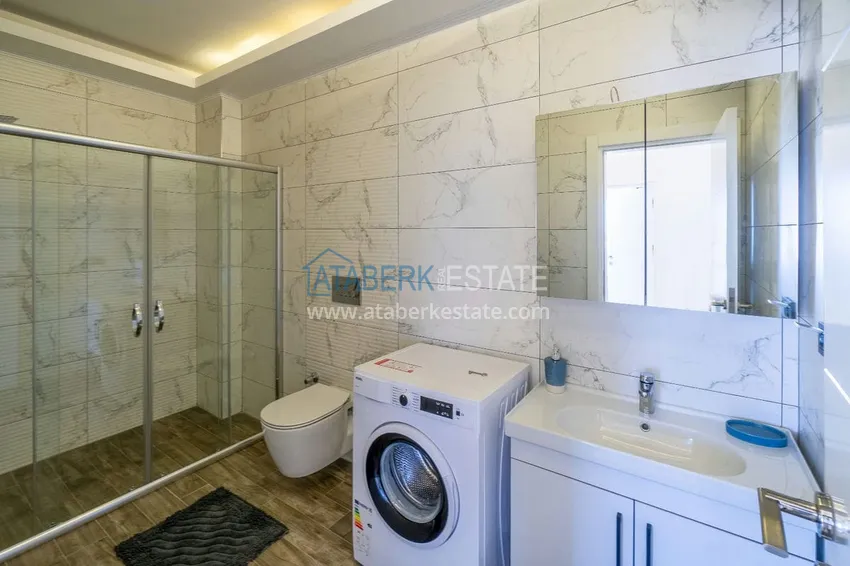 Purchase  2+1 penthouse duplex with furniture in an area open to residence permits, Alanya center 10 