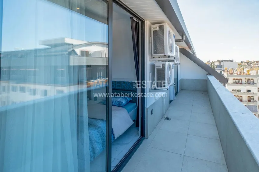 Purchase  2+1 penthouse duplex with furniture in an area open to residence permits, Alanya center 14 