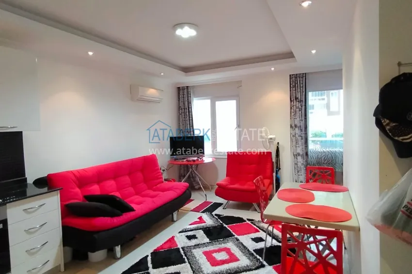 Purchase Furnished one-bedroom apartment with a bonus from the owner in a complex with a private beach, Avsallar district — Alanya 1 