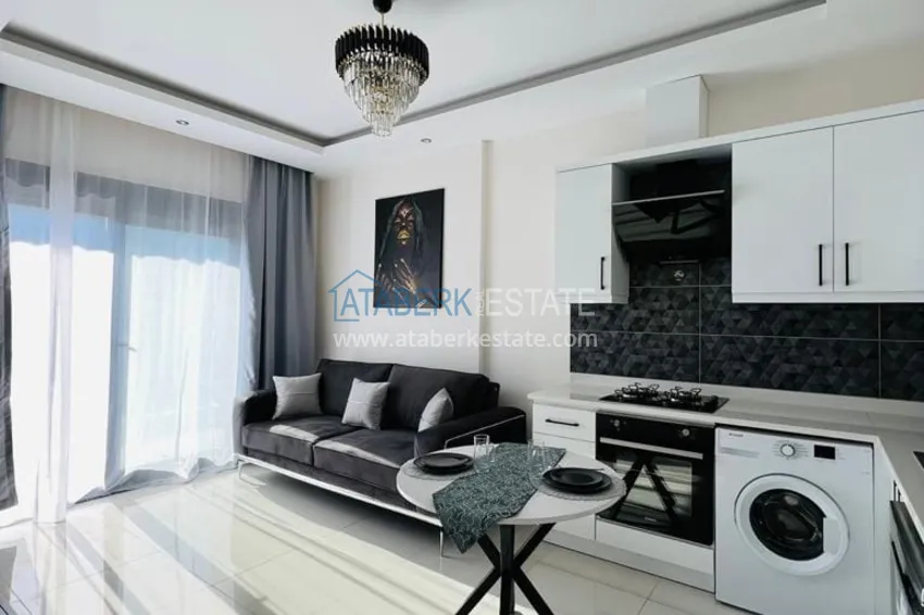 Purchase  1+1 furnished apartment with sea view, Kargicak area - Alanya 3 