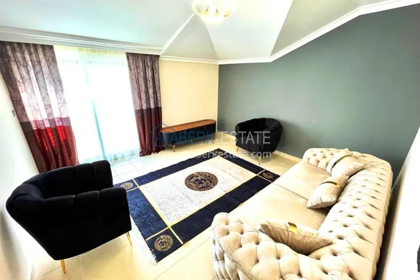Purchase  3+1 furnished penthouse with sea views in a complex with infrastructure, Akdam district — Alanya  10 