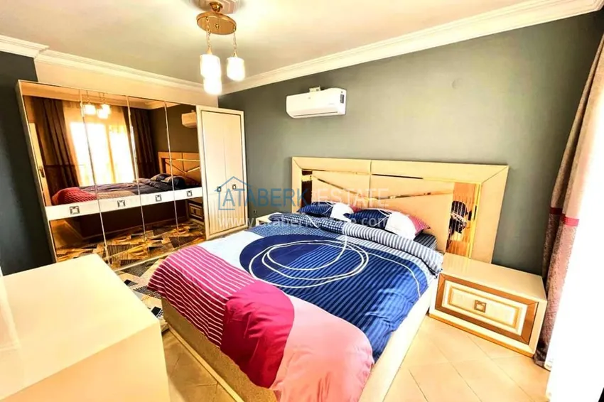 Purchase  3+1 furnished penthouse with sea views in a complex with infrastructure, Akdam district — Alanya  14 