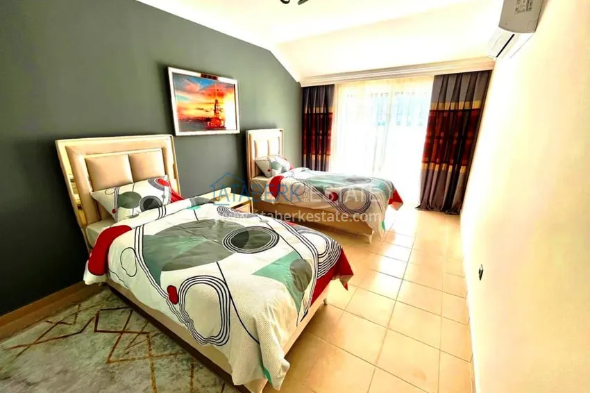 Purchase  3+1 furnished penthouse with sea views in a complex with infrastructure, Akdam district — Alanya  17 