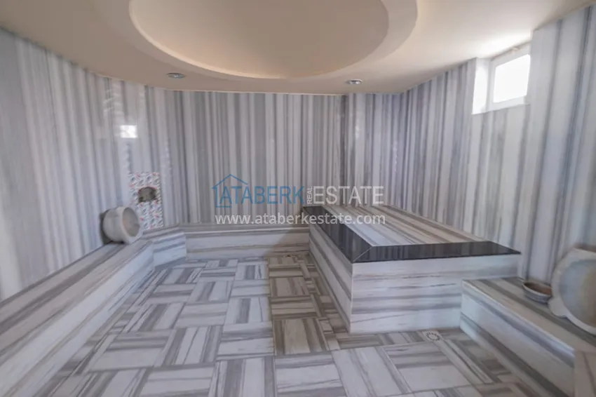 Furnished 1 + 1 apartment with a glazed balcony overlooking the sea, mountains and Kale in Cikcilli, Alanya 17 