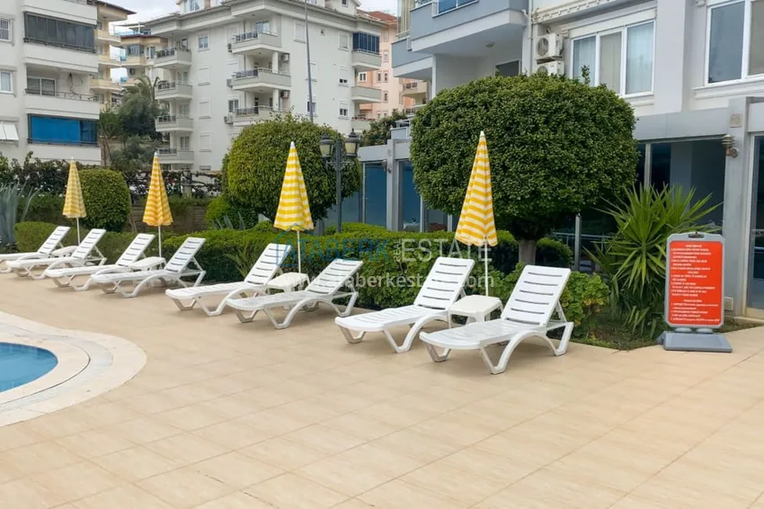 Furnished 1 + 1 apartment with a glazed balcony overlooking the sea, mountains and Kale in Cikcilli, Alanya 4 