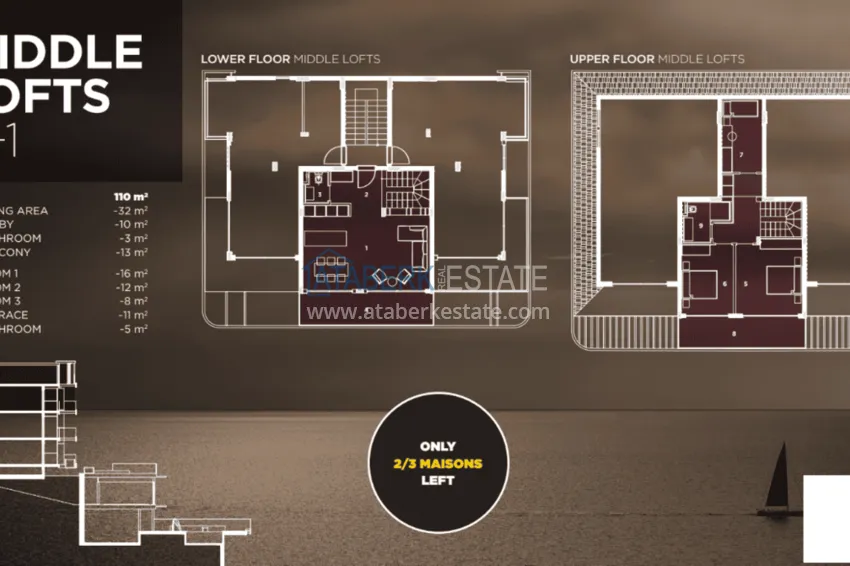Buy cheap Loft 3+1 apartment with panoramic views from the owner in the historic heart of Alanya 1 