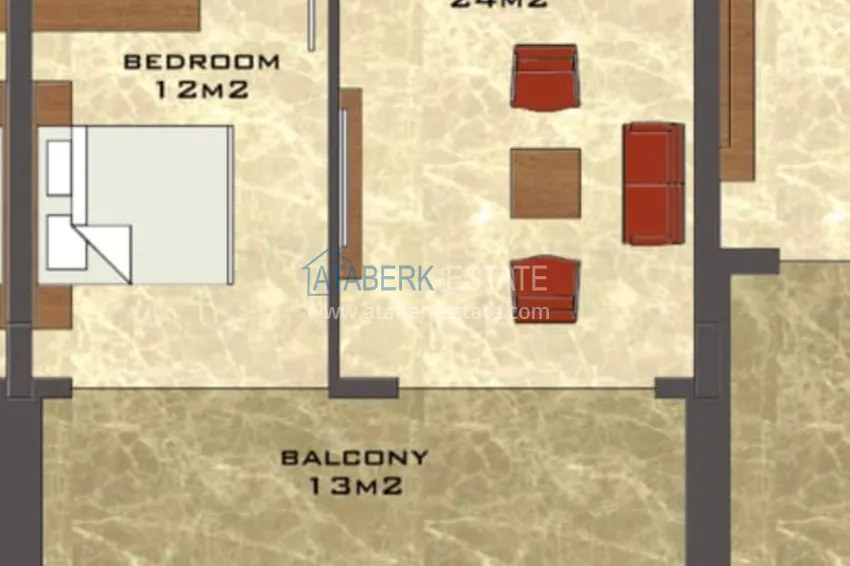 Buy cheap 1 + 1 apartment furnished in a premium complex, Tosmur area - Alanya 1 