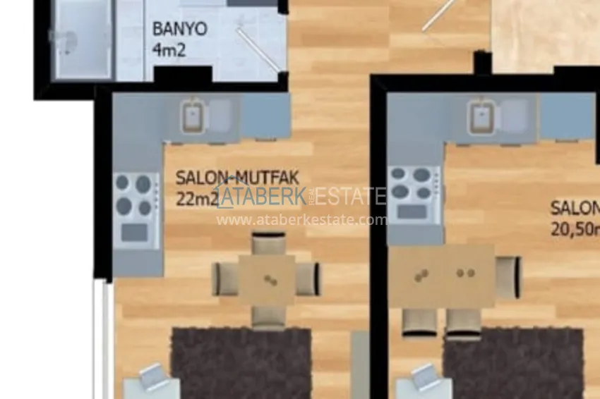 Buy cheap View apartment 1+1 from an investor in a complex under construction, Avsallar district - Alanya 1 