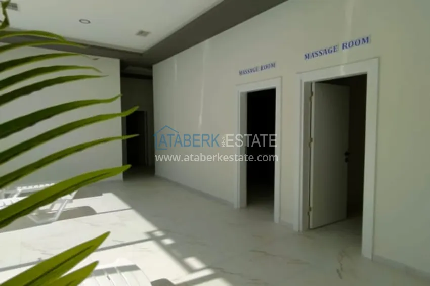 2+1 duplex for rent in Kestel in an ultra-luxury complex with a private beach D34 16 