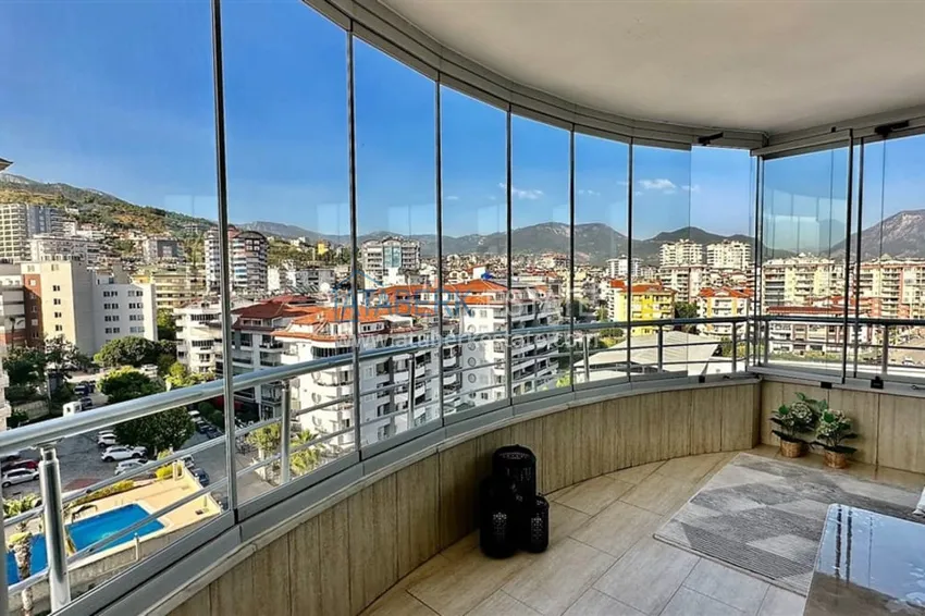 Purchase 2+1 apartment with furniture and a glazed balcony in Alanya - Cikcilli district 12 