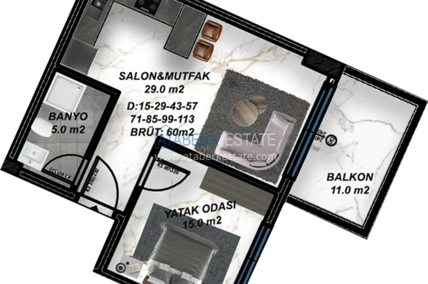 Buy cheap New project of a luxury residential complex in Gazipasa Pazardzhi district 11 