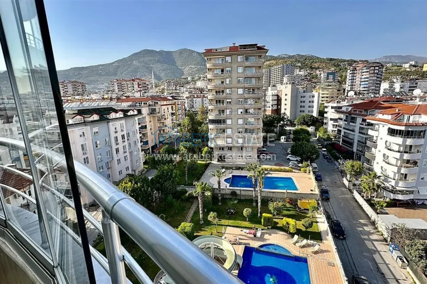 Purchase 2+1 apartment with furniture and a glazed balcony in Alanya - Cikcilli district 13 
