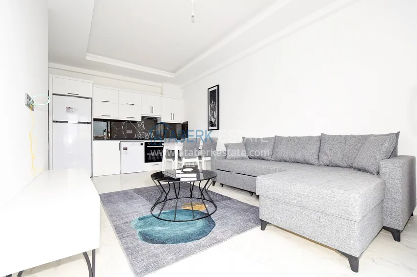 Purchase  1+1 apartment in Alanya, Oba district - with new furniture and mountain views  3 