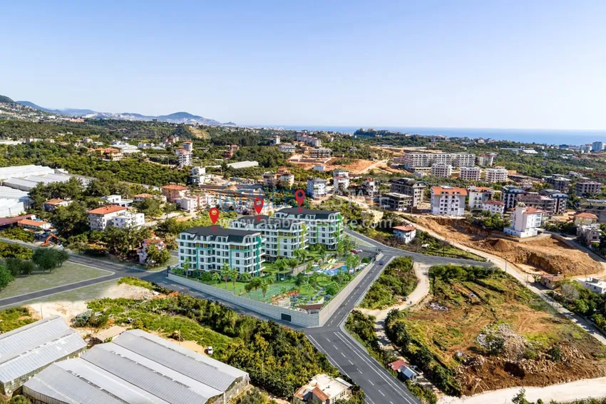 Modern family-type residential complex with luxurious infrastructure under construction — Alanya, Oba 4 