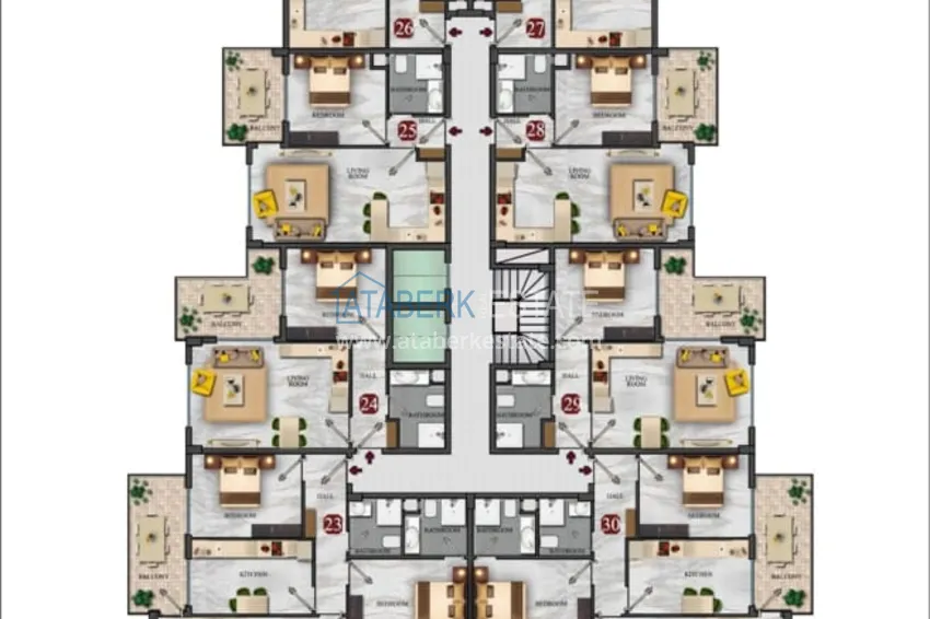 Buy cheap Modern family-type residential complex with luxurious infrastructure under construction — Alanya, Oba 2 