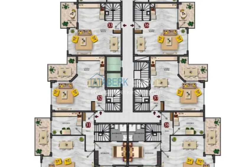 Buy cheap Modern family-type residential complex with luxurious infrastructure under construction — Alanya, Oba 3 