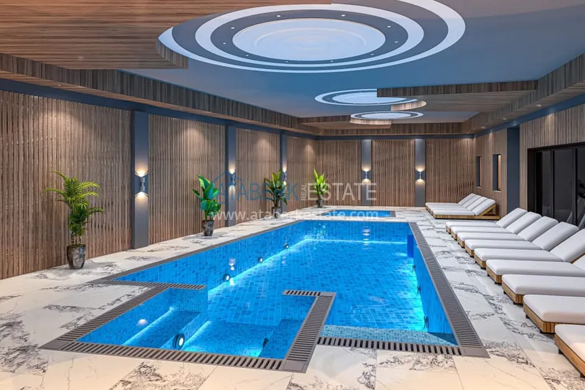 Modern family-type residential complex with luxurious infrastructure under construction — Alanya, Oba 21 