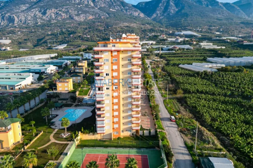 Apartment 3+1 with furniture and panoramic views of the sea and mountains, Mahmutlar district — Alanya 3 
