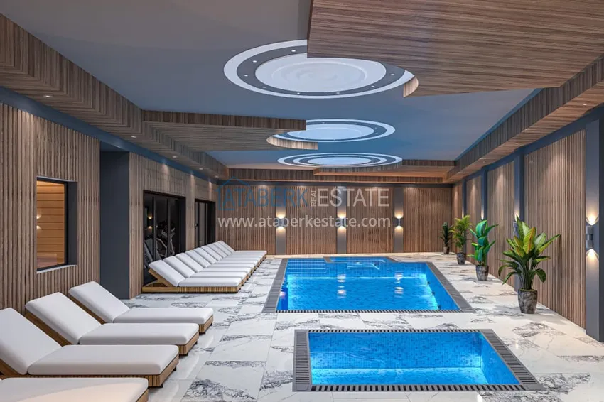 Modern family-type residential complex with luxurious infrastructure under construction — Alanya, Oba 22 