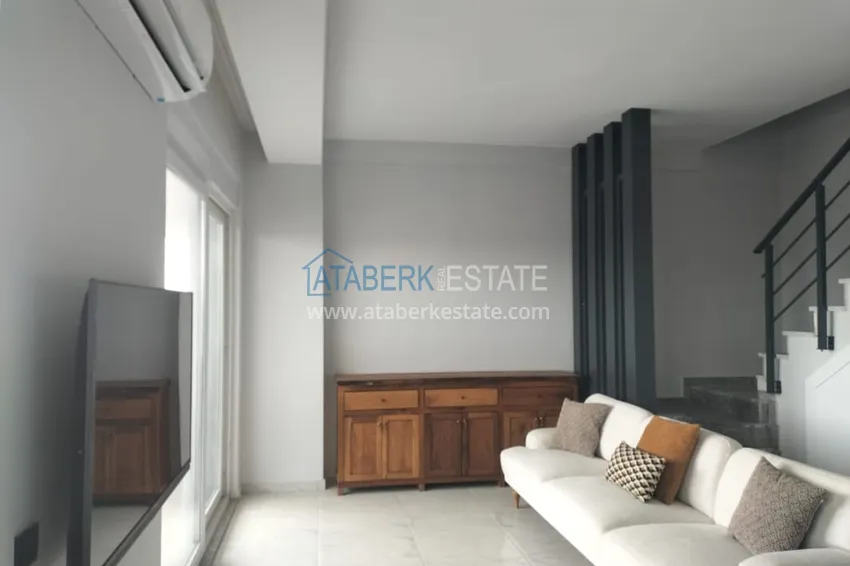 Purchase  2+1 duplex penthouse partially furnished with sea views, Oba district — Alanya. Suitable for a residence permit! 4 