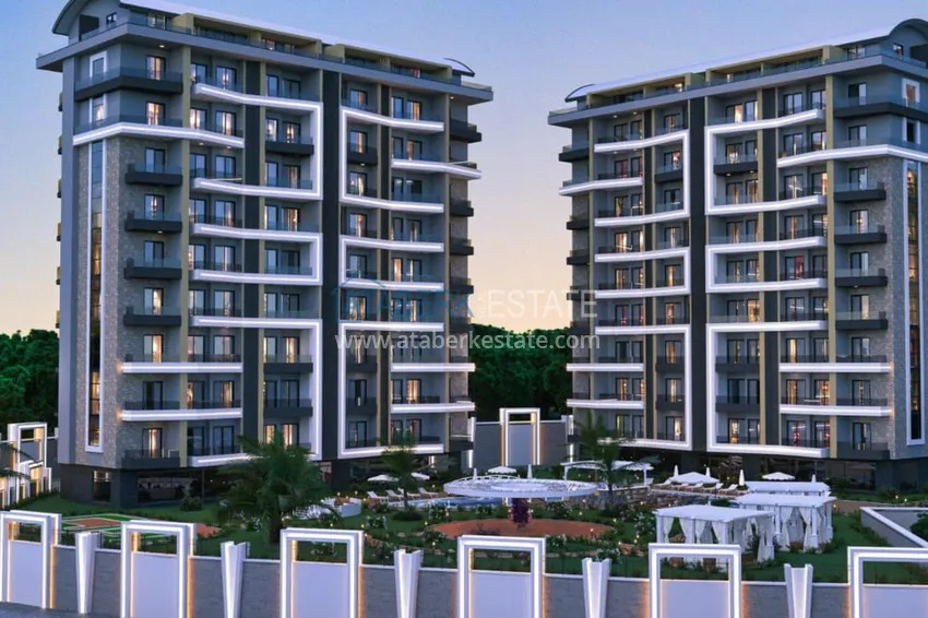 View apartment 1+1 from an investor in a complex under construction, Avsallar district - Alanya 9 