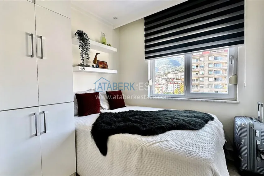 Purchase 2+1 apartment with furniture and a glazed balcony in Alanya - Cikcilli district 7 