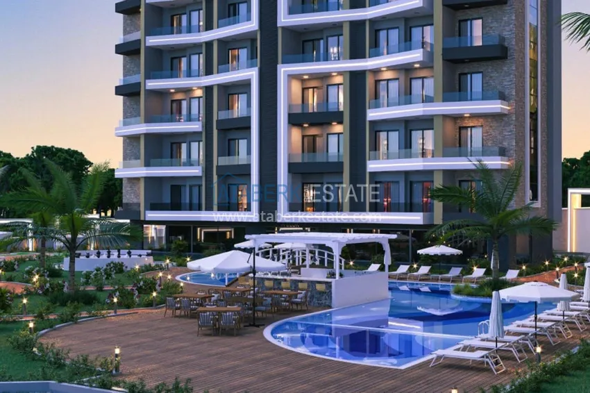 View apartment 1+1 from an investor in a complex under construction, Avsallar district - Alanya 11 