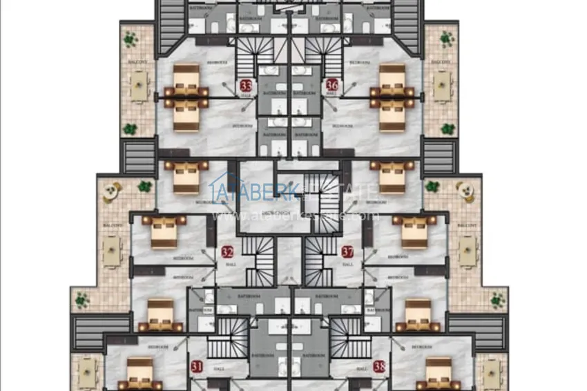 Buy cheap Modern family-type residential complex with luxurious infrastructure under construction — Alanya, Oba 5 