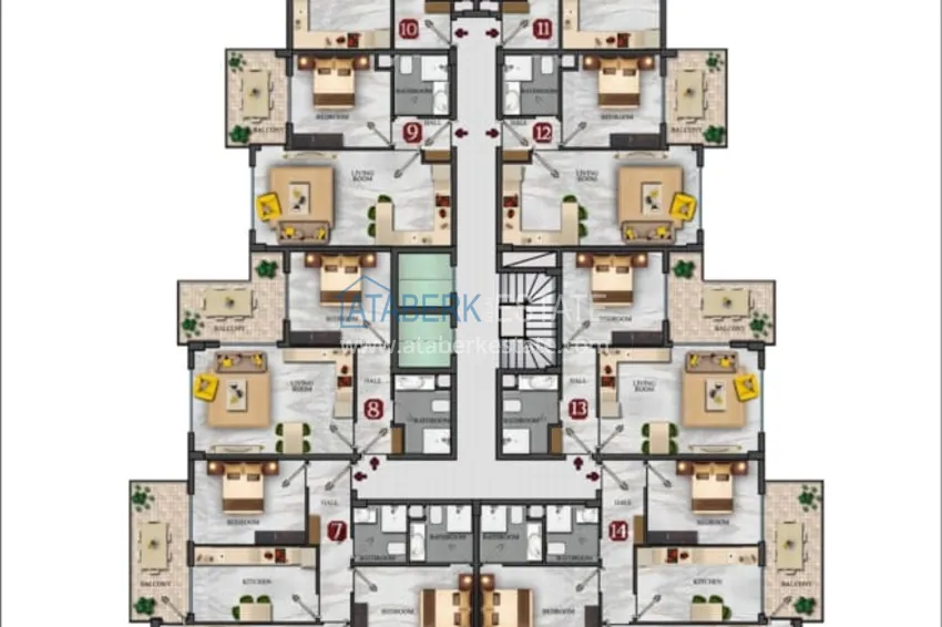 Buy cheap Modern family-type residential complex with luxurious infrastructure under construction — Alanya, Oba 6 