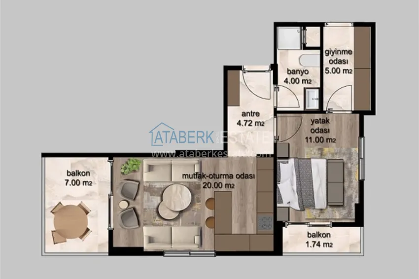 Buy cheap Apartments 1 + 1 in a complex under construction with infrastructure in Cesmeli-Mersin 2 