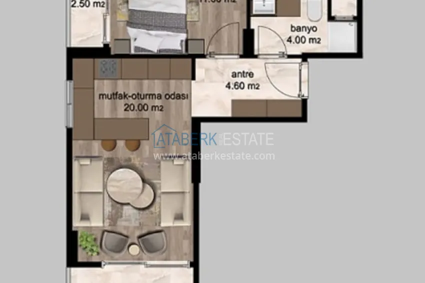 Buy cheap 1+1 apartments in a stylish residential complex under construction Arpacbakhshish-Mersin 1 