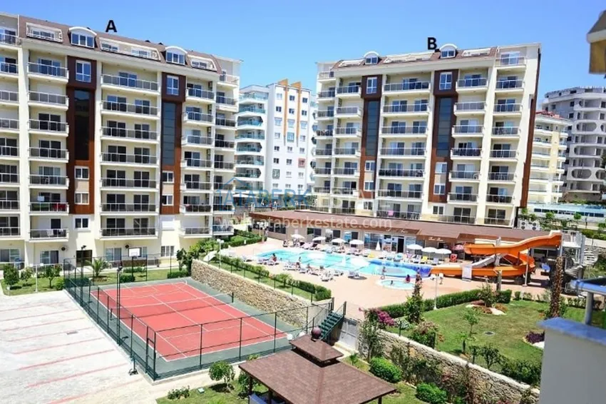 Apartment 1+1 furnished with a glazed balcony and sea views, Avsallar area - Alanya 1