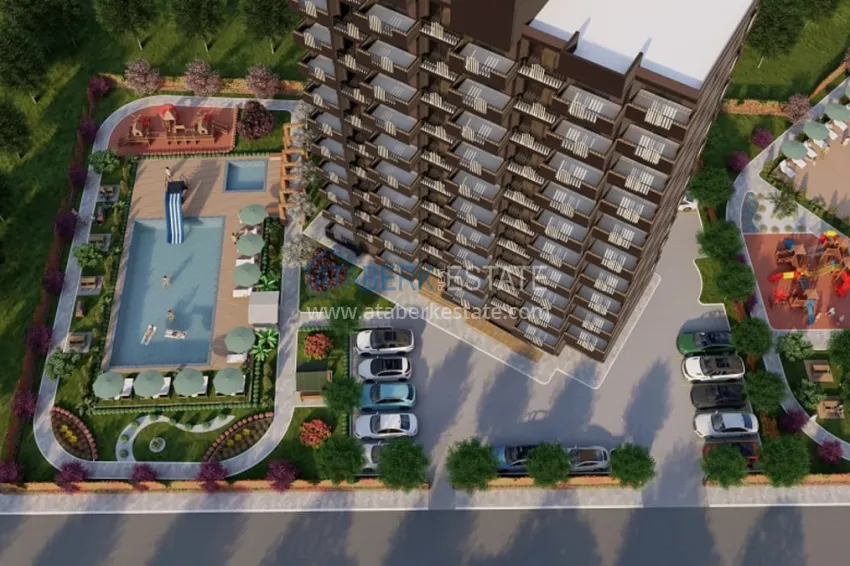Apartments in a popular 1 + 1 layout during the construction phase of Cesmeli-Mersin 1 