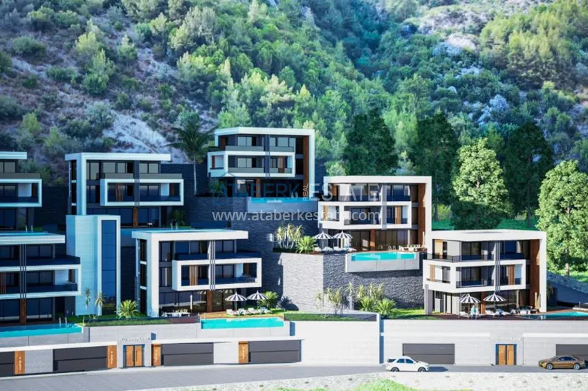 Spectacular villas from the developer at the final stage of construction - Alanya, Tepe 1 