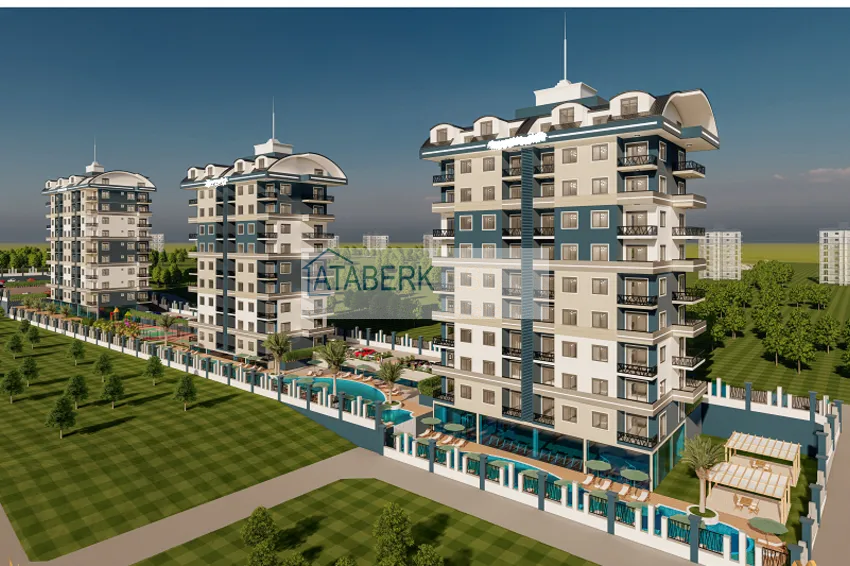 Apartments at the final stage of construction in a large-scale complex with hotel infrastructure - Alanya, Payallar 1 