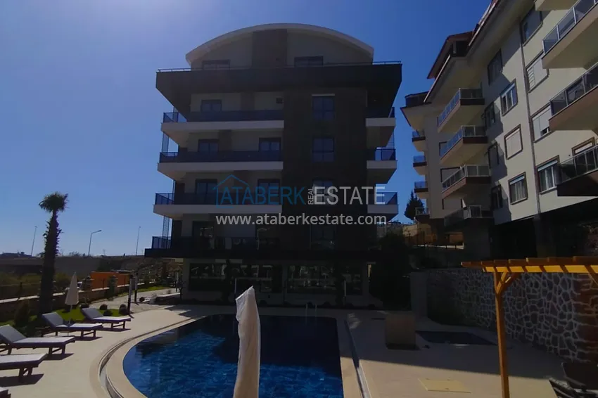 1+1 apartment with furniture and mountain views in a modern boutique complex, Oba district — Alanya 2 