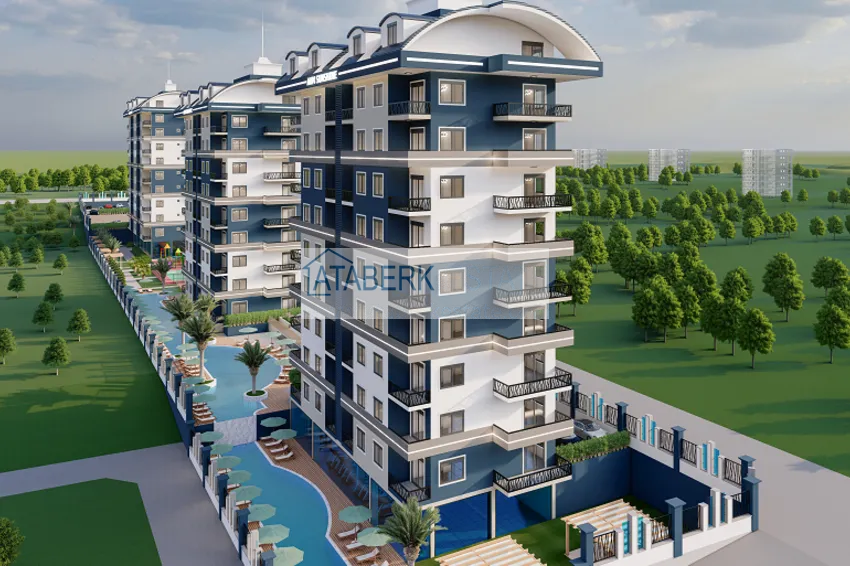 Apartments at the final stage of construction in a large-scale complex with hotel infrastructure - Alanya, Payallar 3 
