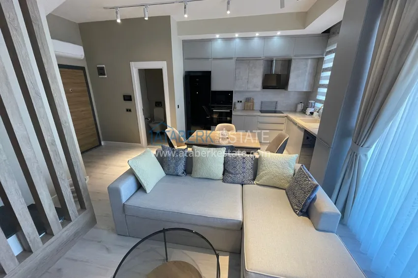 Purchase 2+1 duplex with furniture and mountain views in a young modern complex, Oba district — Alanya 3