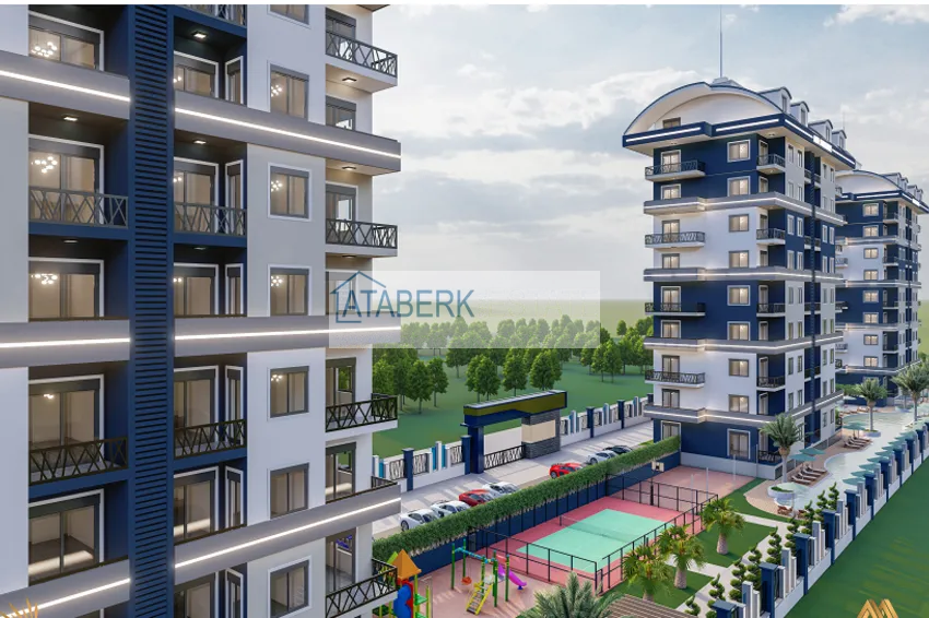 Apartments at the final stage of construction in a large-scale complex with hotel infrastructure - Alanya, Payallar 5 