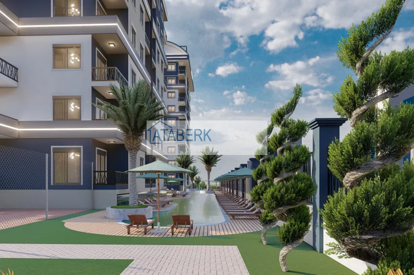 Apartments at the final stage of construction in a large-scale complex with hotel infrastructure - Alanya, Payallar 6 